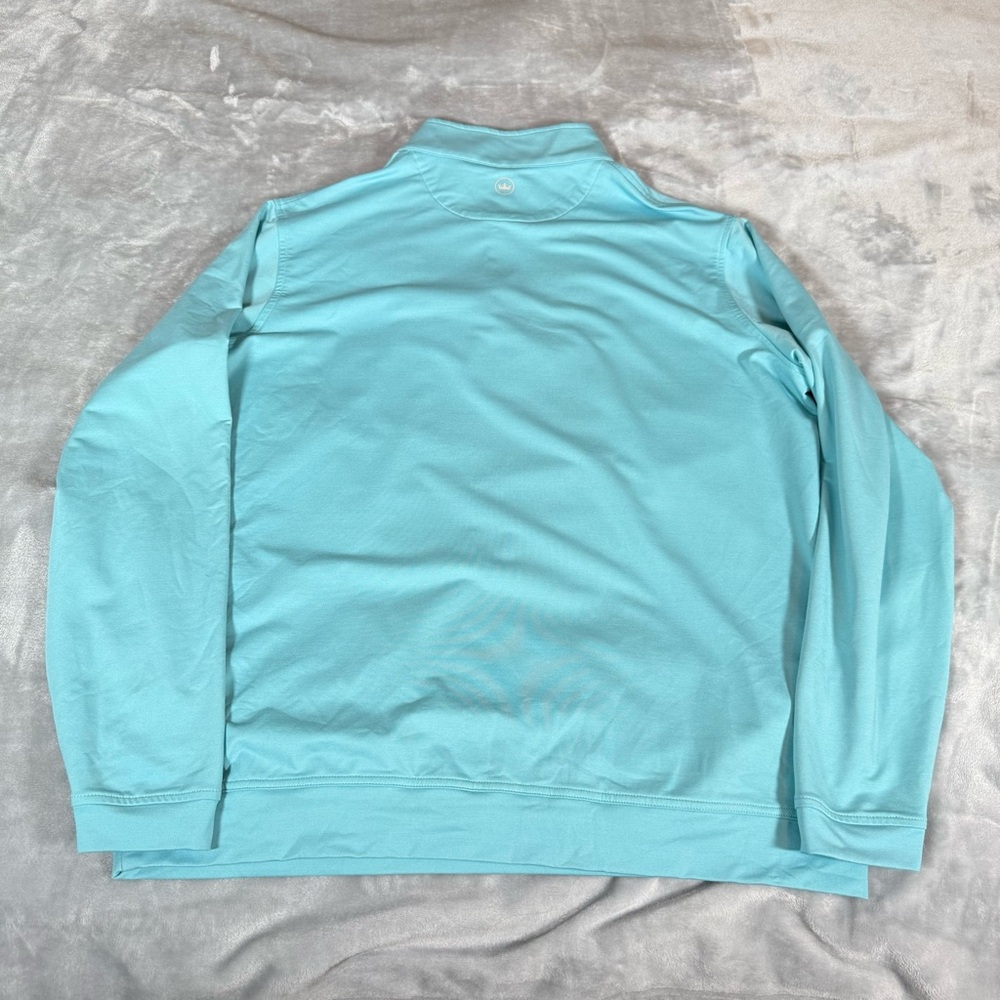 Peter Millar 1/4 Zip Pullover Mens XL Teal Blue Laurel Creek Country Club Golf - Picture 5 of 10